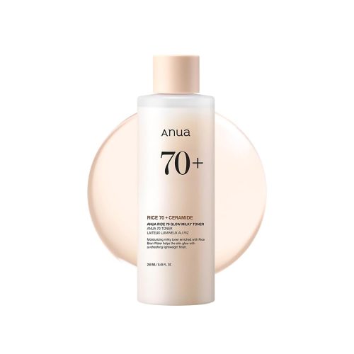 تونر روشن کننده و آبرسان برنج آنوا anua rice 70 glow milky toner 250ml
