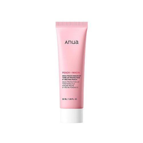 ضد آفتاب تون آپ عصاره هلو و نیاسینامید آنوا anua peach niacin uv tone up protection 01 melting peach