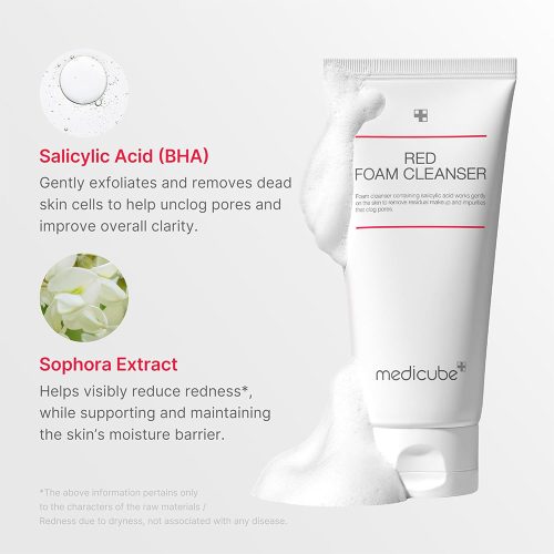 فوم شستشو سالیسیلیک اسید مدی کیوب 7 فوم شستشو سالیسیلیک اسید مدی کیوب Medicube Red Foam Cleanser
