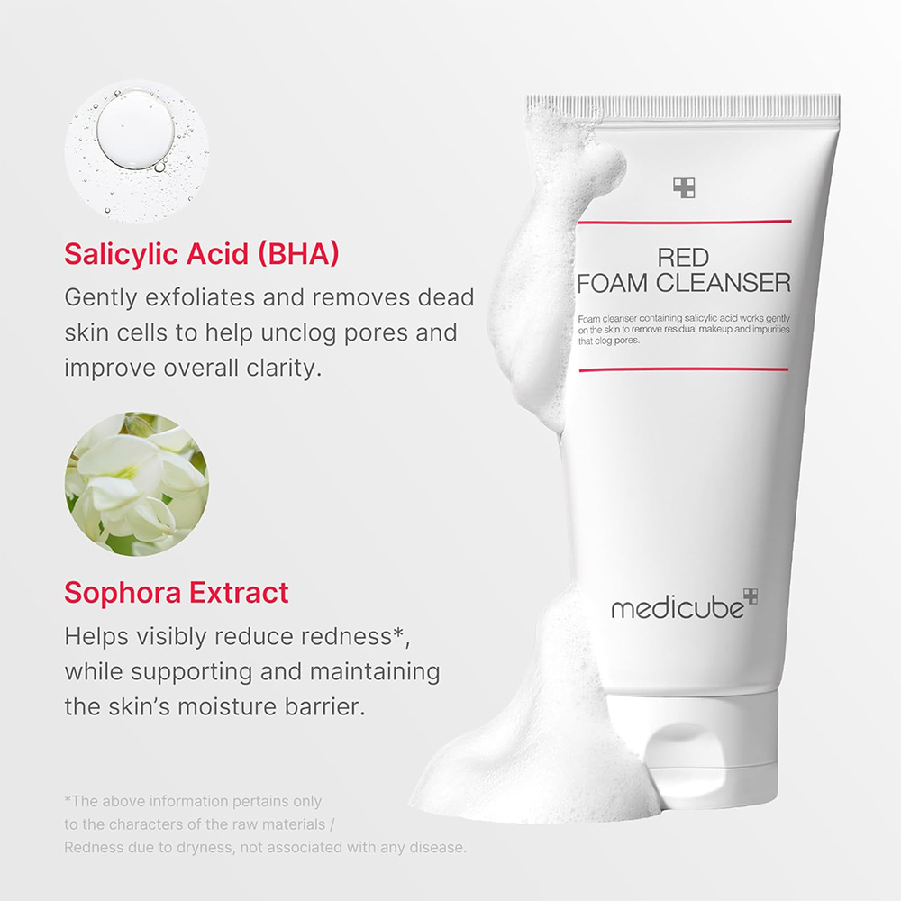 فوم شستشو سالیسیلیک اسید مدی کیوب 2 فوم شستشو سالیسیلیک اسید مدی کیوب Medicube Red Foam Cleanser