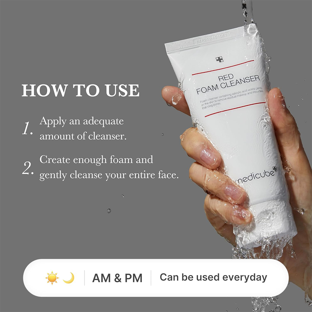 فوم شستشو سالیسیلیک اسید مدی کیوب 3 فوم شستشو سالیسیلیک اسید مدی کیوب Medicube Red Foam Cleanser
