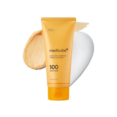 فوم شوینده کپسولی روشن کننده و تسکین دهنده کوجیک اسید و زردچوبه مدی کیوب MEDICUBE Kojic Acid Turmeric Toning Cleanser 120g