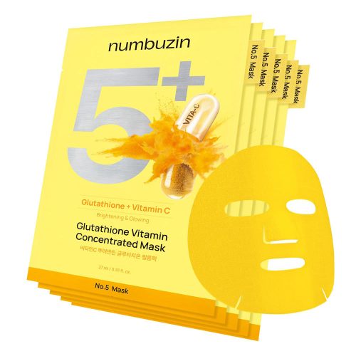 ماسک ورقه ای ضد لک و روشن کننده گلوتاتیون و ویتامین C شماره 5 نامبوزین Numbuzin No.5 Glutathione Vitamin C Concentrated Mask