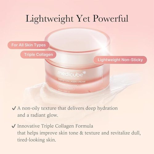 کرم جوانساز کمپلکس کلاژن مدی کیوب 7 کرم جوانساز کمپلکس کلاژن مدی کیوب Medicube Triple Collagen Cream 4.0