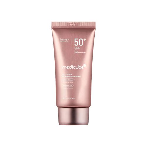 کرم ضد آفتاب ضد چروک و روشن کننده تون آپ کلاژن مدی کیوب medicube collagen firming sun cream