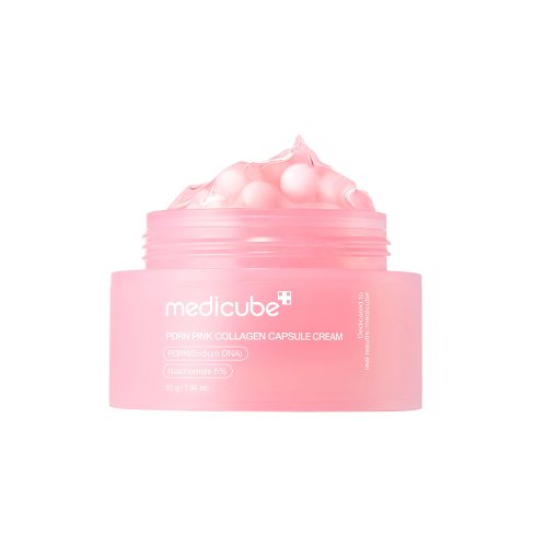 کرم کپسولی روشن کننده و ضد چروک کلاژن و PDRN مدی کیوب medicube pdrn pink collagen capsule cream