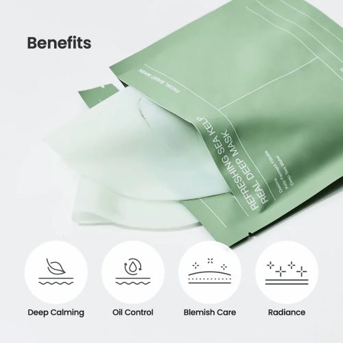 ماسک تسکین دهنده و کنترل چربی جلبک دریایی بایودنس 12 ماسک تسکین دهنده و کنترل چربی جلبک دریایی بایودنس BIODANCE Refreshing Sea Kelp Real Deep Mask