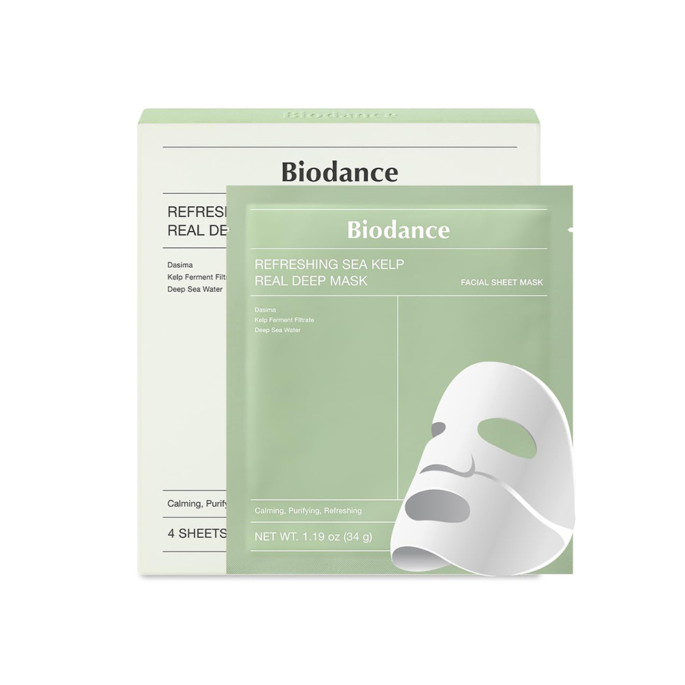 ماسک تسکین دهنده و کنترل چربی جلبک دریایی بایودنس 1 BIODANCE Refreshing Sea Kelp Real Deep Mask