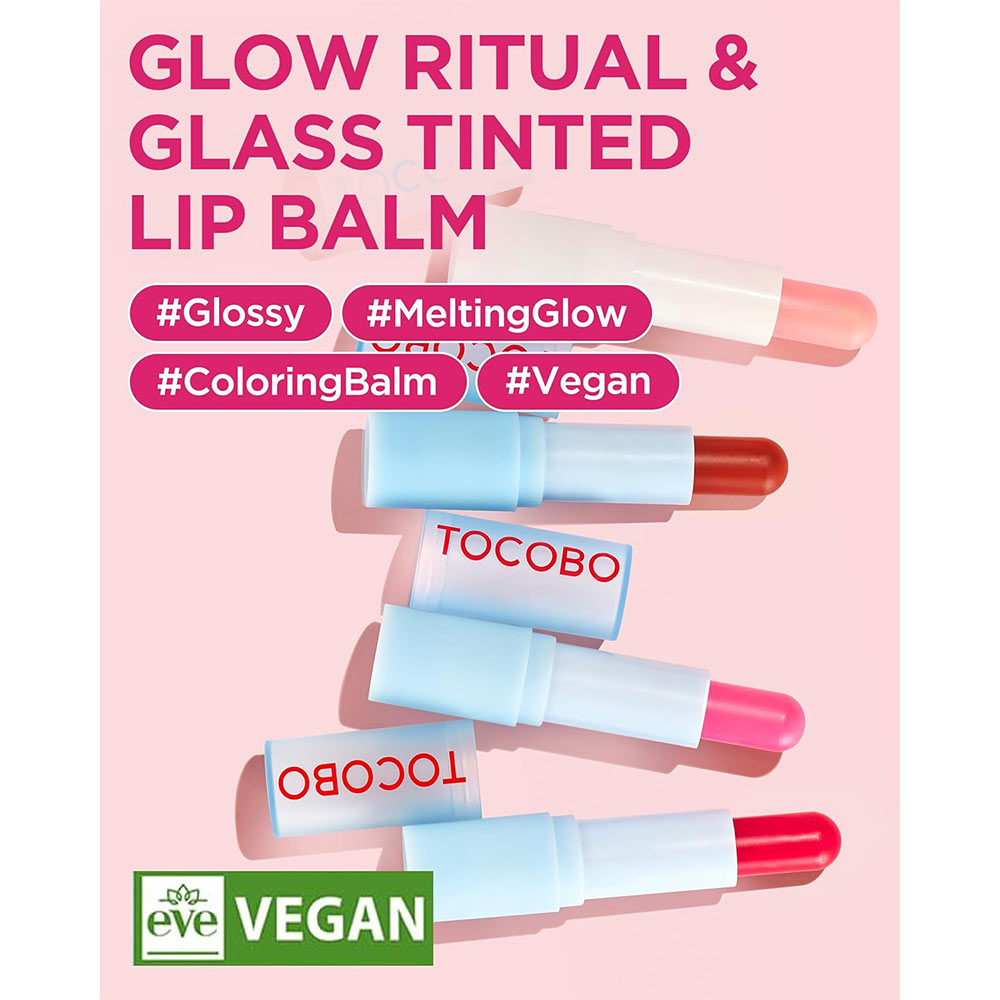 بالم لب رنگی توکوبو 2 بالم لب رنگی توکوبو Tocobo Glass Tinted lip Balm 011 Flush Cherry