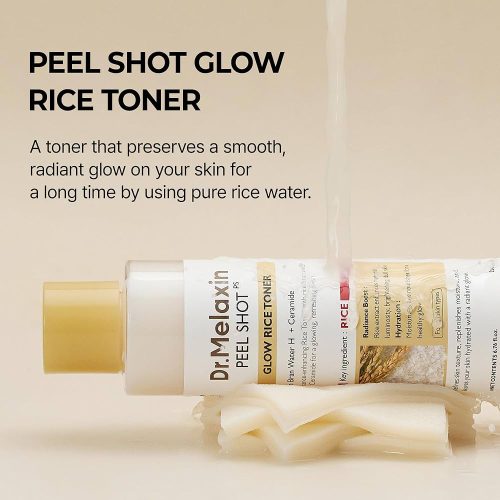 تونر روشن‌ کننده برنج سفید پیل شات دکتر ملاکسین Dr. Melaxin Peel Shot Glow White Rice Toner 200ml