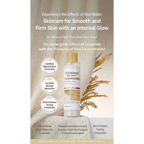 تونر روشن‌ کننده برنج سفید پیل شات دکتر ملاکسین Dr. Melaxin Peel Shot Glow White Rice Toner