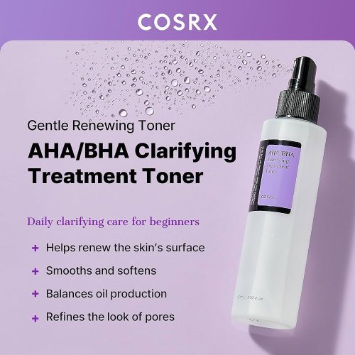 تونر لایه بردار درمانی و آبرسان AHA و BHA کوزارکس COSRX AHA_BHA Clarifying Treatment Toner