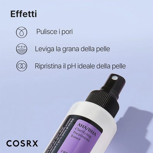تونر لایه بردار درمانی و آبرسان AHA و BHA کوزارکس COSRX AHA_BHA Clarifying Treatment Toner