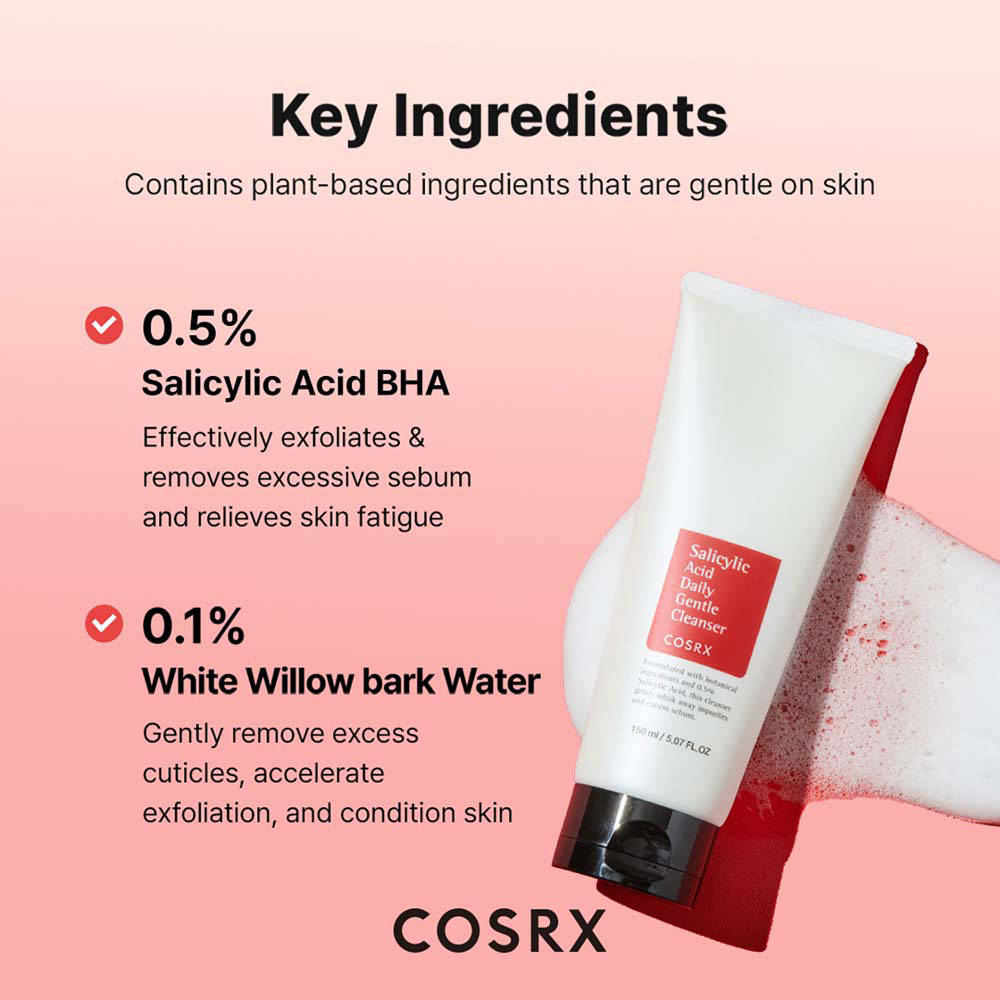 فوم شوینده ملایم سالیسیلیک اسید کوزارکس 3 فوم شوینده ملایم سالیسیلیک اسید کوزارکس COSRX Salicylic Acid Daily Gentle Cleanser
