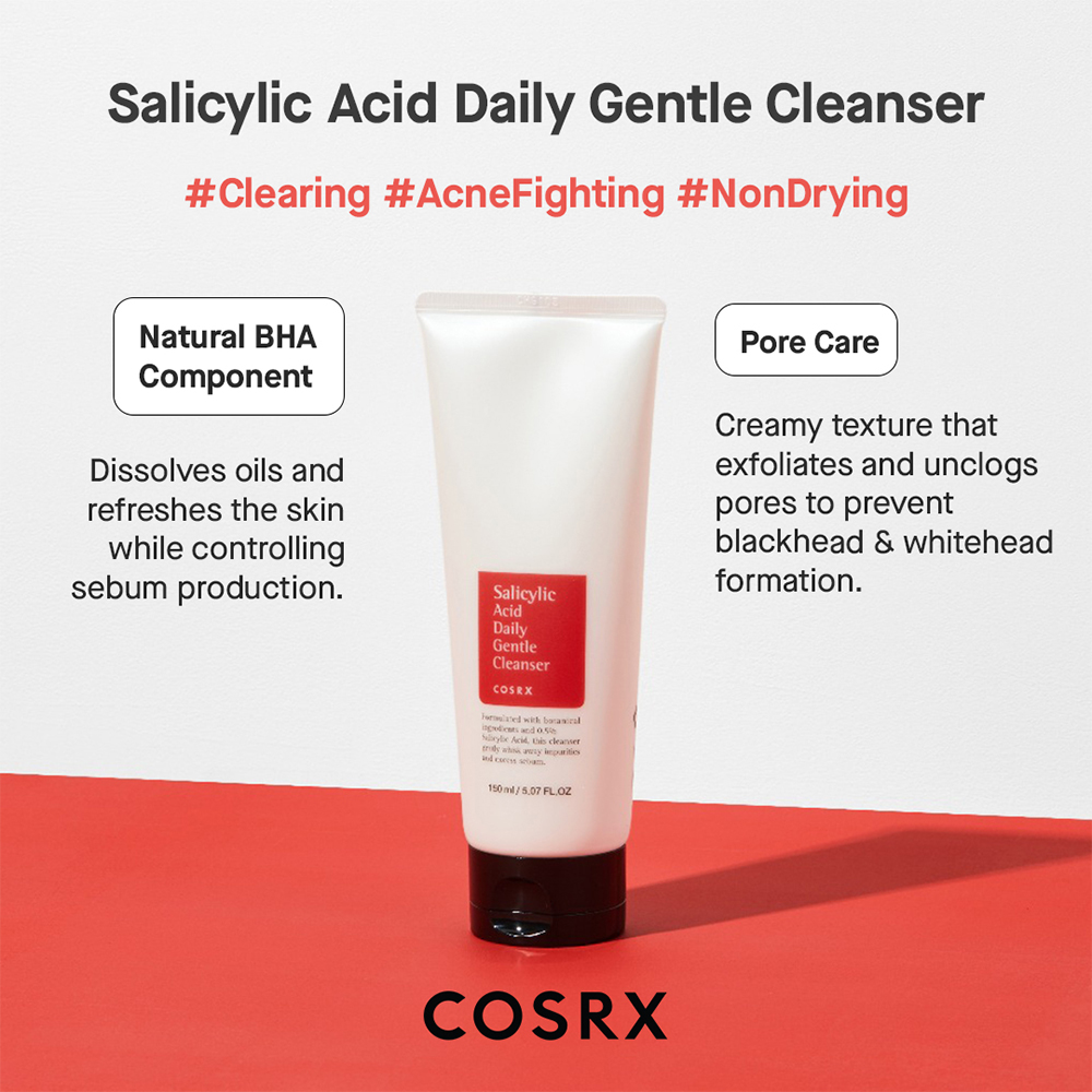 فوم شوینده ملایم سالیسیلیک اسید کوزارکس 5 فوم شوینده ملایم سالیسیلیک اسید کوزارکس COSRX Salicylic Acid Daily Gentle Cleanser