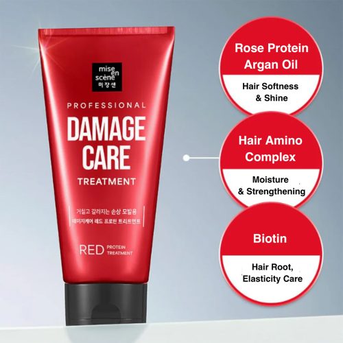 ماسک موی درمانی و ترمیم کننده میزانسن mise en scène damage care red protein Treatment