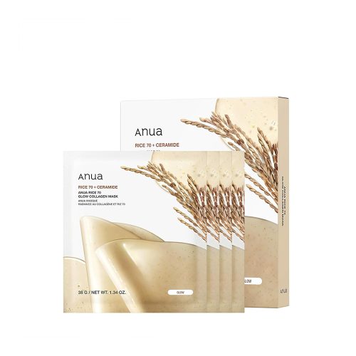ماسک ورقه ای مرطوب کننده و درخشان کننده برنج و کلاژن آنوا ANUA Rice 70 Glow Collagen Mask