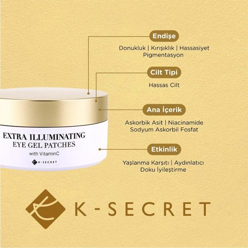 پچ‌ ژله ای دور چشم روشن‌ کننده ویتامین C کی سکرت K-Secret Extra Illuminating Eye Gel Patches Vitamin C