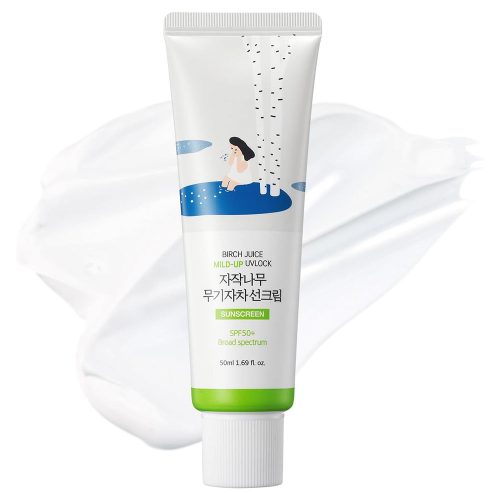 کرم ضد آفتاب فیزیکی مرطوب کننده شیره توس راندلب ROUND LAB Birch Juice Moisturizing Mild-Up Sunscreen