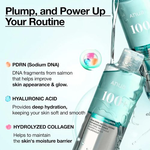 بوستر تونر هیالورونیک اسید و PDRN آنوا آبرسان و تقویت کننده پوست Anua PDRN 100 Hyaluronic Acid Booster Toner