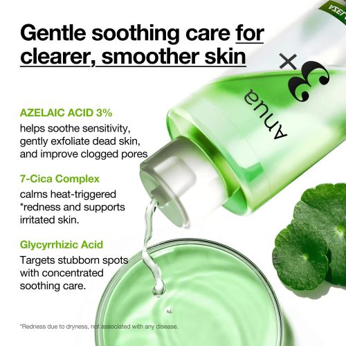 تونر آزلائیک اسید و 3 سیکا آنوا شفاف کننده و تسکین دهنده پوست Anua Azelaic 3 Cica Skin Clarifying Toner