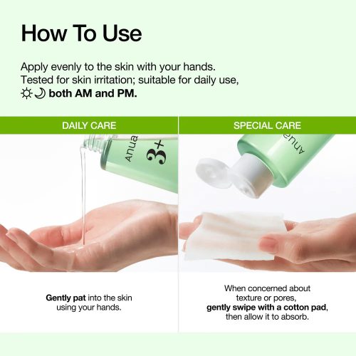 تونر آزلائیک اسید و 3 سیکا آنوا شفاف کننده و تسکین دهنده پوست Anua Azelaic 3 Cica Skin Clarifying Toner