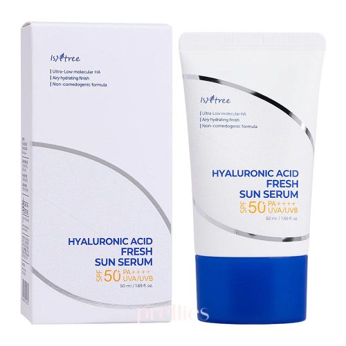 سرم ضد آفتاب آبرسان ریز مولکول هیالورونیک اسید ایزنتری Isntree Hyaluronic Acid Fresh Sun Serum