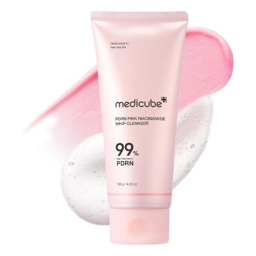 فوم شستشو PDRN و نیاسینامید مدی کیوب روشن کننده و آبرسان Medicube PDRN Pink Niacinamide Whip Cleanser