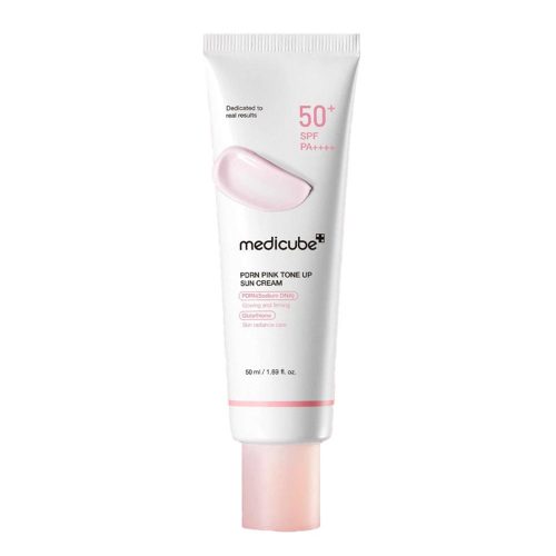 کرم ضد آفتاب تون آپ PDRN مدی کیوب روشن کننده و مرطوب کننده Medicube PDRN Pink Tone Up Sun Cream