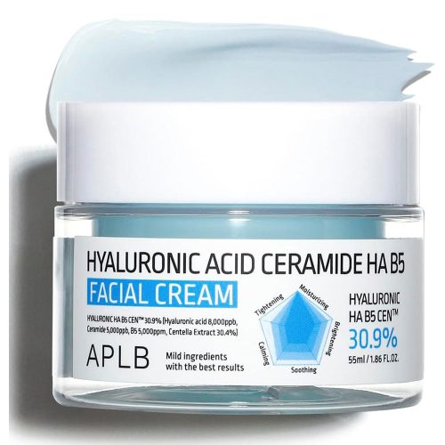 کرم هیالورونیک اسید و سراماید APLB مرطوب کننده و ترمیم کننده عمیق پوست APLB Hyaluronic Acid Ceramide HA B5 Facial Cream