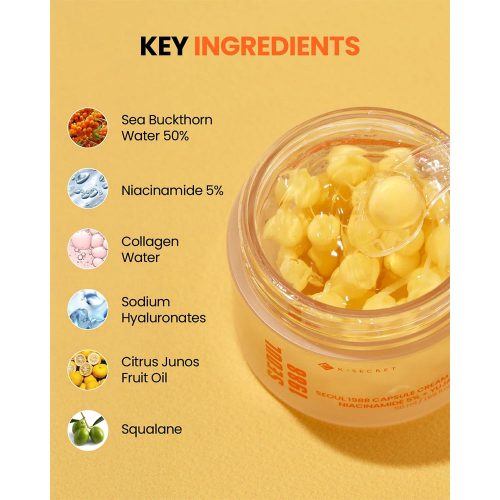 کرم کپسولی یوجا نیاسینامید 5% کی سکرت ضد لک و روشن کننده پوست K-SECRET SEOUL 1988 Capsule Cream Niacinamide 5% + Yuja