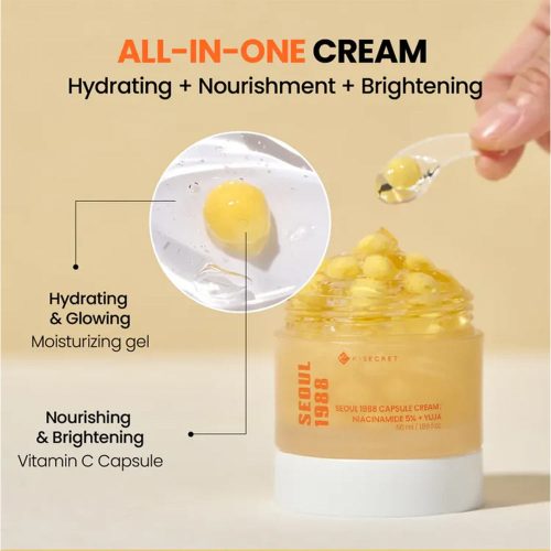 کرم کپسولی یوجا نیاسینامید 5% کی سکرت ضد لک و روشن کننده پوست K-SECRET SEOUL 1988 Capsule Cream Niacinamide 5% + Yuja