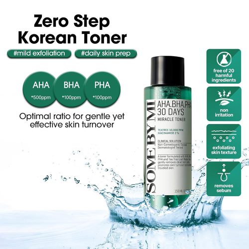 تونر 30 روزه میراکل سام بای می ضد جوش و لایه بردار Some By Mi AHA BHA PHA 30 Days Miracle Toner