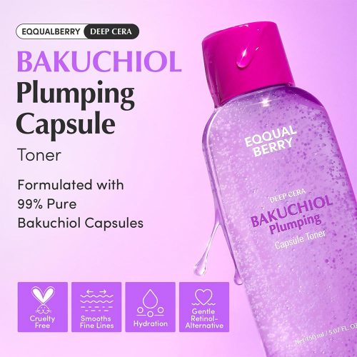 تونر کپسولی باکوچیول اکوال بری ضد چروک و لیفتینگ EQQUALBERRY Bakuchiol Plumping Capsule Toner