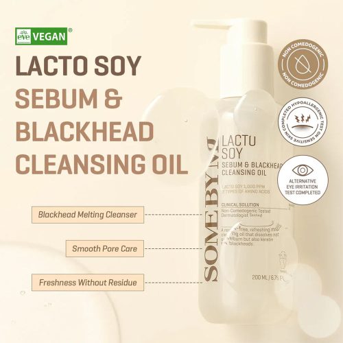 شوینده روغنی لاکتو سویا سام بای می ضد جوش سرسیاه و کنترل چربی 24 شوینده روغنی لاکتو سویا سام بای می ضد جوش سرسیاه و کنترل چربی Some By Mi Lacto soy Sebum & Blackhead Cleansing Oil