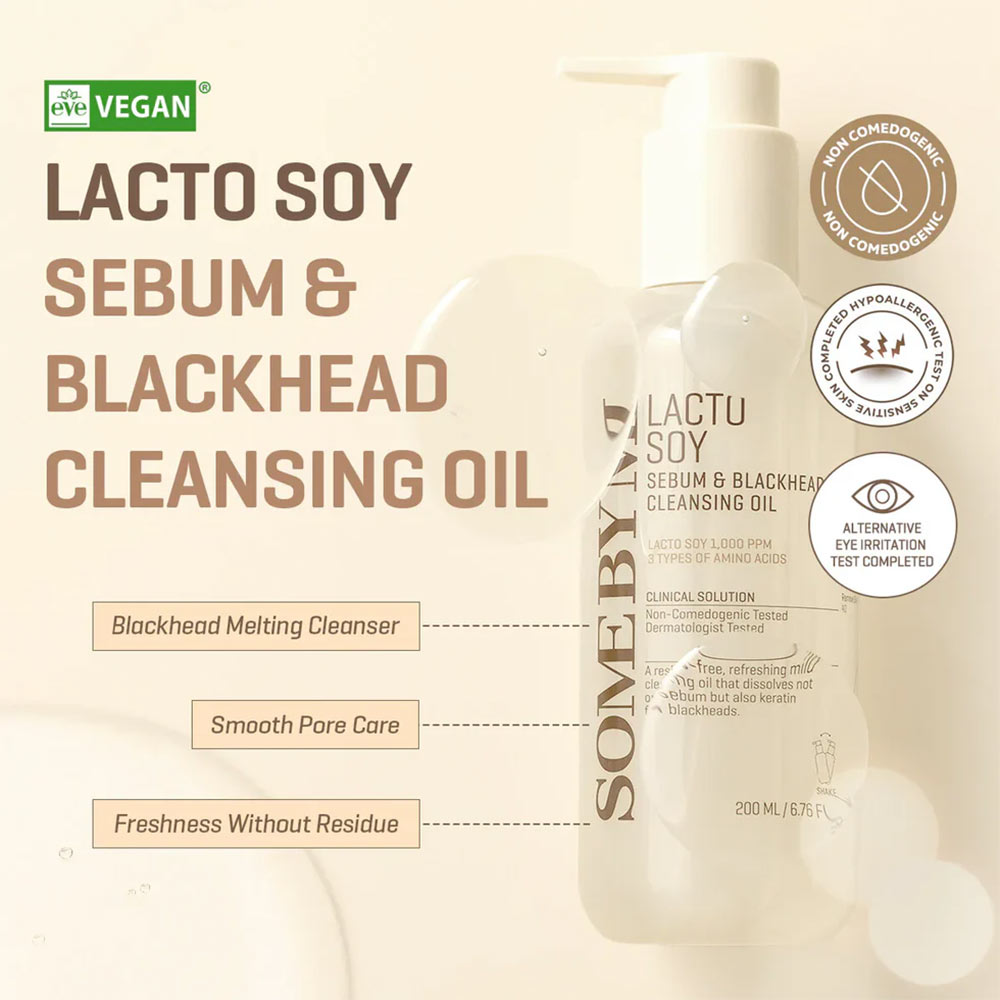 شوینده روغنی لاکتو سویا سام بای می ضد جوش سرسیاه و کنترل چربی 10 شوینده روغنی لاکتو سویا سام بای می ضد جوش سرسیاه و کنترل چربی Some By Mi Lacto soy Sebum & Blackhead Cleansing Oil