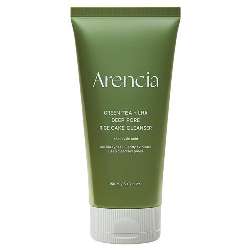 فوم شستشوی موچی لایه بردار ملایم کنترل منافذ چای سبز آرنسیا Arencia Green Tea + LHA Deep Pore Rice Cake Cleanser