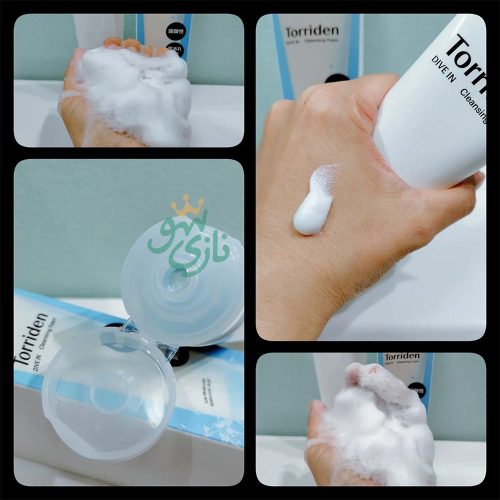 فوم شستشوی هیالورونیک اسید ریز مولکول توریدن آبرسان و مرطوب کننده پوست Torriden Dive In Low Molecular Hyaluronic Acid Cleansing Foam