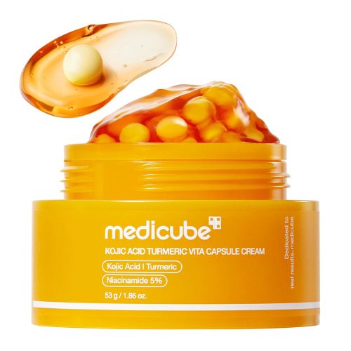 کرم کپسولی کوجیک اسید و زردچوبه مدی کیوب ضدلک و روشن کننده پوست Medicube Kojic Acid Turmeric Vita Capsule Cream