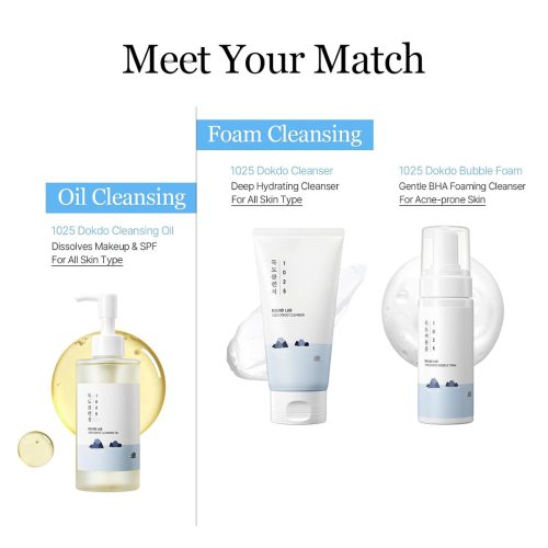 شوینده روغنی دوکدو راندلب کنترل چربی و منافذ، ضد جوش و تسکین دهنده ROUND LAB 1025 Dokdo Cleansing Oil