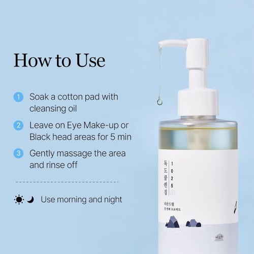 شوینده روغنی دوکدو راندلب کنترل چربی و منافذ، ضد جوش و تسکین دهنده ROUND LAB 1025 Dokdo Cleansing Oil