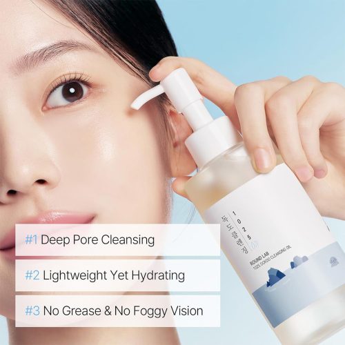 شوینده روغنی دوکدو راندلب کنترل چربی و منافذ، ضد جوش و تسکین دهنده ROUND LAB 1025 Dokdo Cleansing Oil