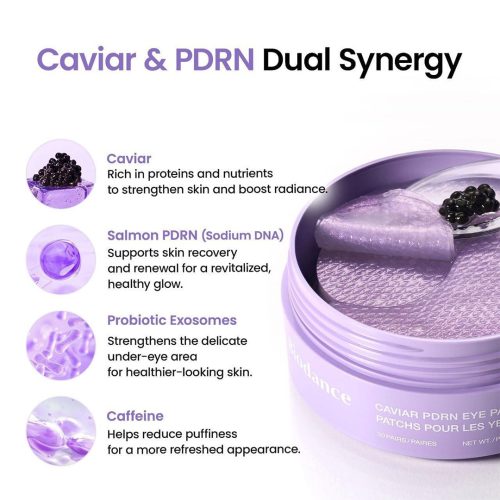 پچ زیر چشم خاویار و PDRN بایودنس روشن کننده و جوانساز پوست BIODANCE Caviar PDRN Eye Patches