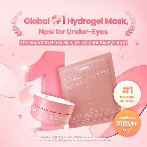 پچ زیر چشم کلاژن و پپتاید بایودنس ضد چروک، آبرسان و روشن کننده Biodance Collagen Peptide Eye Patches
