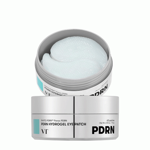 پچ زیر چشم هیدروژلی PDRN وی تی کازمتیک آبرسان، روشن کننده، ضد چروک و پف VT Cosmetics PDRN Hydrogel Eye Patch 60 Patches