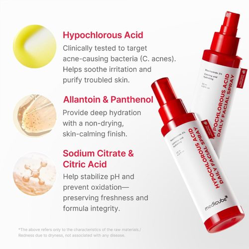 اسپری هیپوکلروس اسید مدی کیوب ضد جوش و تسکین دهنده medicube Hypochlorous Acid Daily Facial Spray
