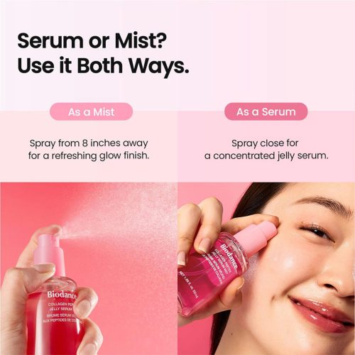 سرم میست ژلی کلاژن و پپتاید بایودنس آبرسان قوی و درخشان کننده پوست Biodance Collagen Peptide Jelly Serum Mist