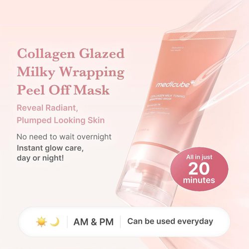 ماسک میلکی کلاژن و نیاسینامید مدی کیوب روشن کننده پوست Medicube Collagen Milky Glow Daytime Wrapping Mask