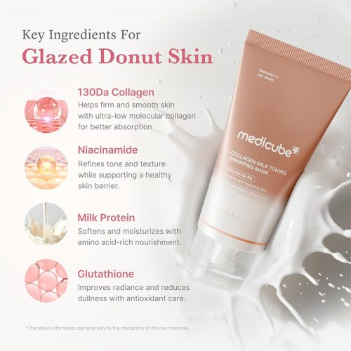 ماسک میلکی کلاژن و نیاسینامید مدی کیوب روشن کننده پوست Medicube Collagen Milky Glow Daytime Wrapping Mask