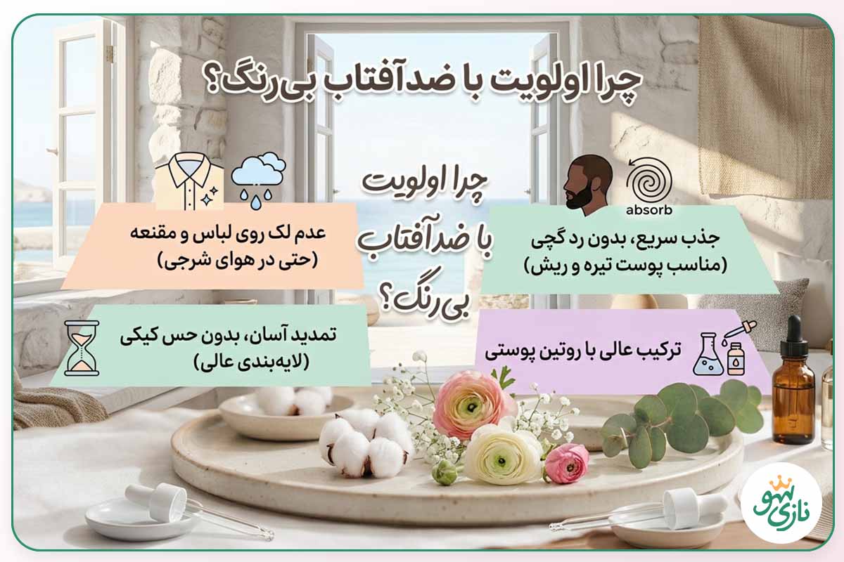 چرا استفاده از ضد آفتاب بی رنگ برای انواع پوست اولویت دارد؟
